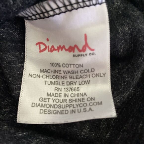 DIAMOND SUPPLY CO. TWO TONE STREETWEAR T SHIRT Men's Medium Blue/Black - Picture 7 of 7